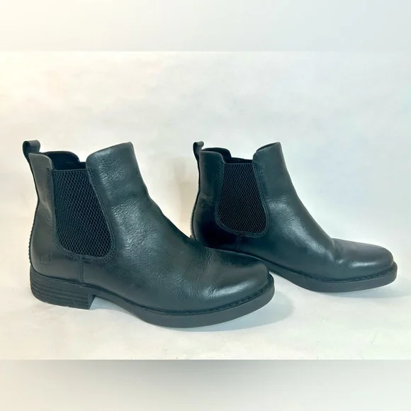 Born Cove Black Leather Chelsea Boots size 7, Full Grain Waterproof Leather - Picture 2 of 10